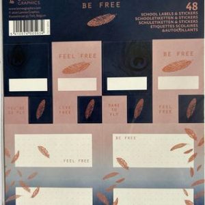 48 ETIQUETTES SCOLAIRES BE FREE LANNOO GRAPHICS