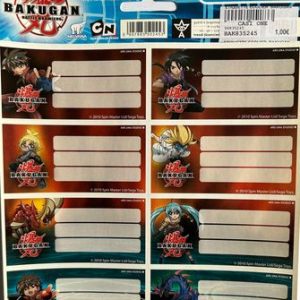 8 ETIQUETTES SCOLAIRES BAKUGAN CARTOON NETWORK