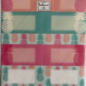 8 ETIQUETTES SCOLAIRES ANANAS VALIANT