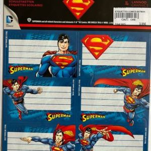 18 ETIQUETTES SCOLAIRES SUPERMAN LANNOO GRAPHICS