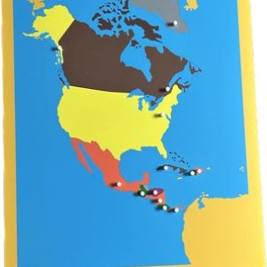 Carte puzzle Amérique du Nord MONTESSORI