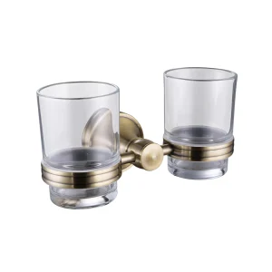 Porte-brosse à dents double WC-003 Scamandre Doré brossé — HUDOR