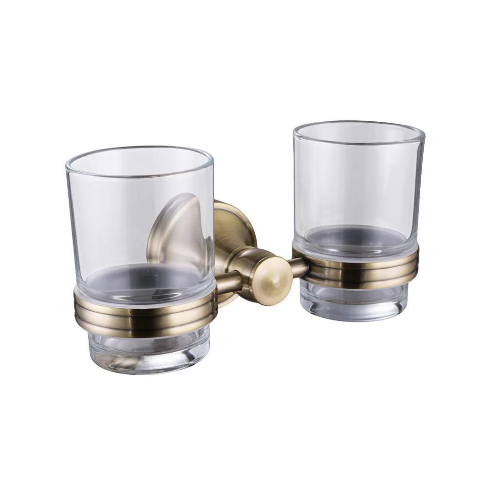 Porte-brosse à dents double WC-003 Scamandre Doré brossé — HUDOR