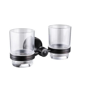 Accessoire Porte Brosse à Dents Double 001 Céphise Noir Mat | HUDOR