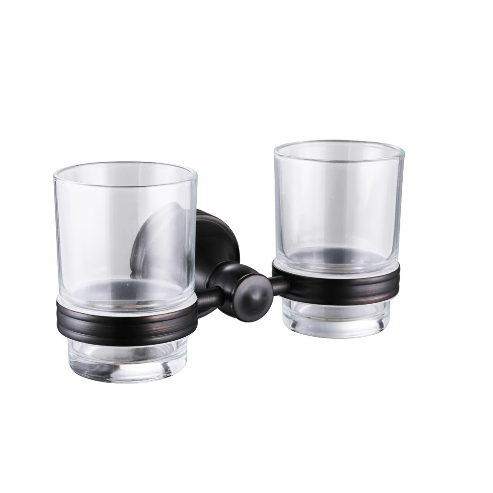 Accessoire Porte Brosse à Dents Double 001 Céphise Noir Mat | HUDOR