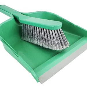 COMBINE PELLE  et  BALAYETTE – bord plastique souple – Ecogreen – coloris vert