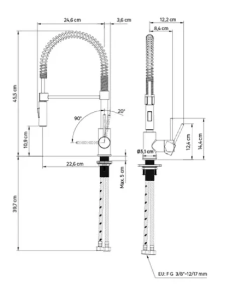 Robinet de cuisine Chrémétès 055 Noir Mat | Mitigeur HUDOR – Image 5