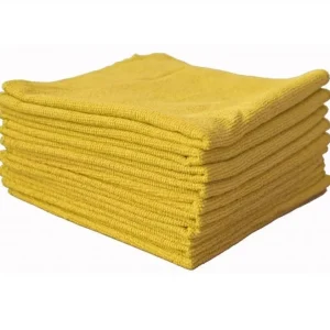 Lavette microfibre FIRST JAUNE -220 g – 38*38cm – Sachet de 10