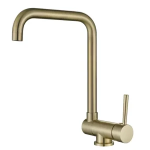 Robinet Rabattable SCAMANDRE Doré Brossé — Mitigeur Cuisine HUDOR