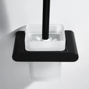Porte-Brosse WC Mural WC-002 Collection Alphée Noir Mat — HUDOR