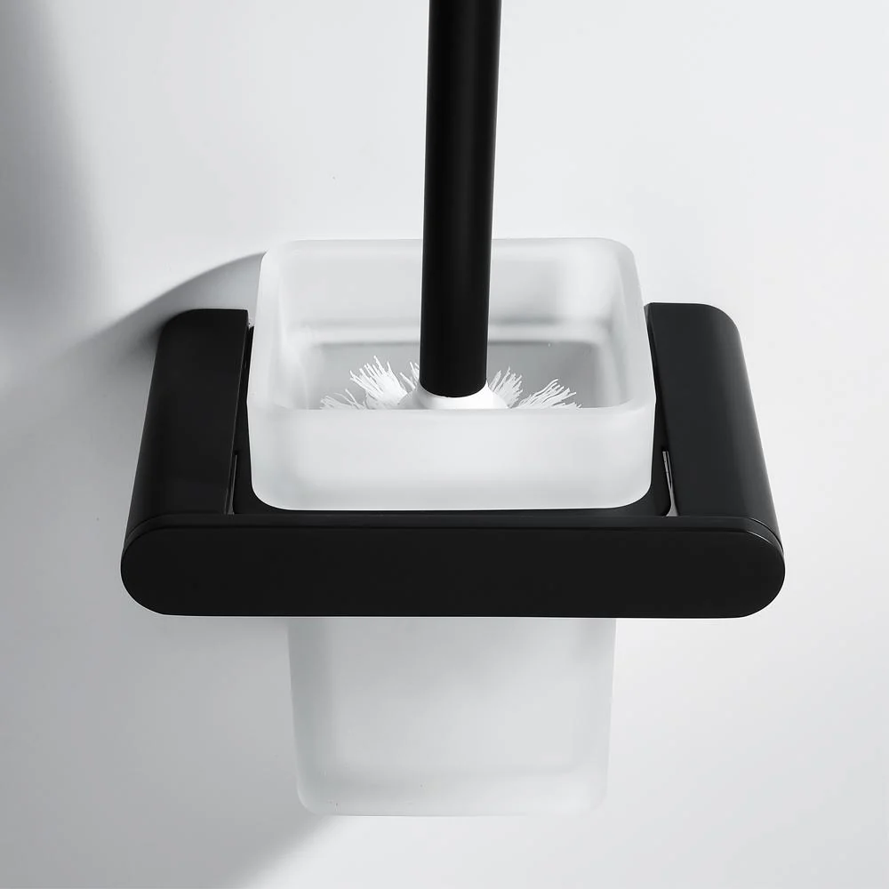 Porte-Brosse WC Mural WC-002 Collection Alphée Noir Mat — HUDOR
