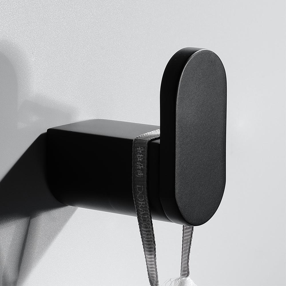 Accessoire Porte-peignoir 002 Céphise Noir Mat | HUDOR