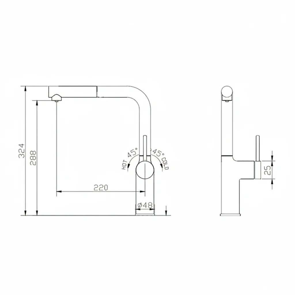 Robinet de cuisine Érymanthe Chromé — Mitigeur Cuisine HUDOR – Image 3