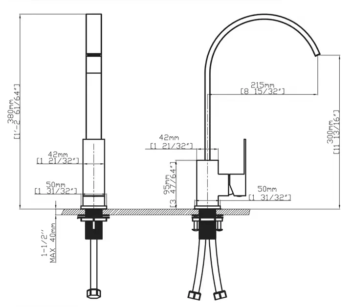 Mitigeur Cuisine Alphée Noir Mat — Mitigeur Cuisine HUDOR – Image 4