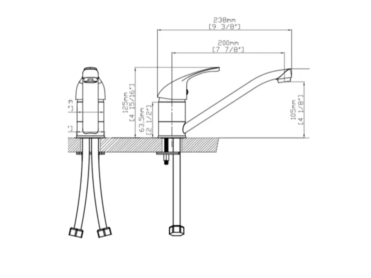 Robinet Cuisine Érymanthe Chromé — Mitigeur Cuisine HUDOR – Image 7