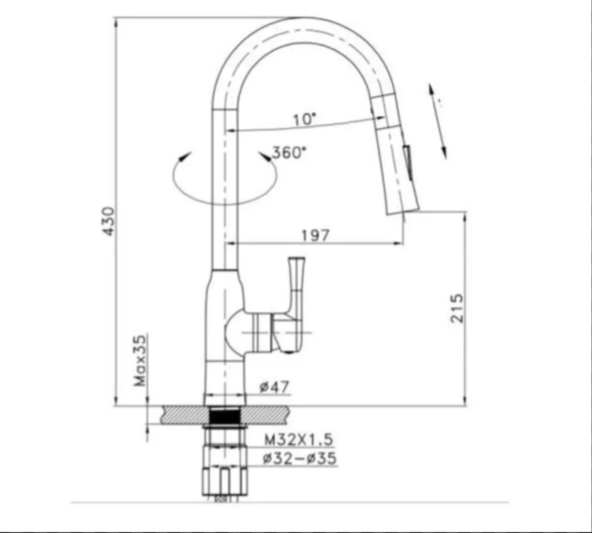 Mitigeur Cuisine Eas Nickel Brossé — Mitigeur Cuisine HUDOR – Image 6