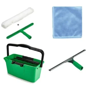 Kit base lavage vitres UNGER – Seau + raclette + mouilleur + microf. vitres