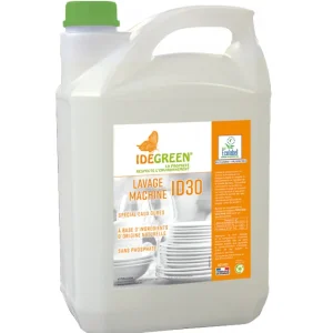 ID30-Ecolabel-Liquide LAVAGE-5L-Idegreen -Pour machines vaisselle- Eaux dures