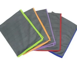 Lavette microfibre CARBONE- 40x50cm – sachet 5 unités – assortiment coloris