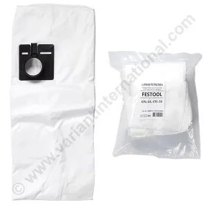 Sacs aspirateur microfibre Festool -SACHET de 5 sacs- 60 x 27,5cm, Ø 53mm