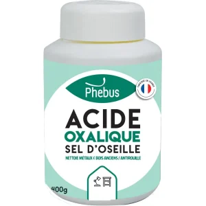 ACIDE OXALIQUE – Pot 400 grs – Dégrisant bois / dérouillant