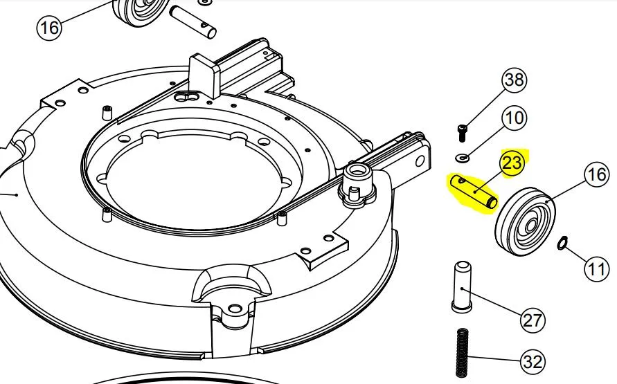 Axe roue avant carter brosse basculant TTB3045 NUMATIC – pour roue D75mm – Image 2