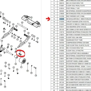 Boulon à épaulement Numatic 244NX 440NX m8 acier inox 8mm