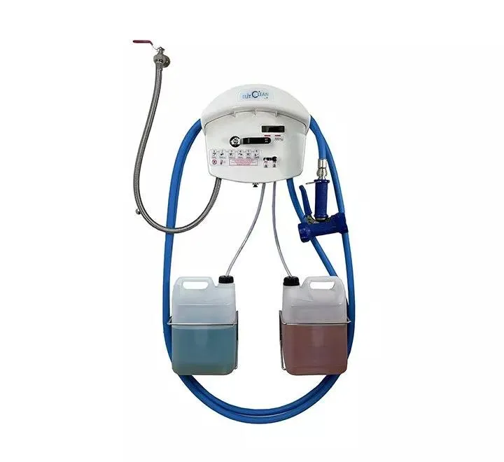 Centrale désinfection 2 produits 15M ELITCLEAN – Support bidon / Pistolet Laiton