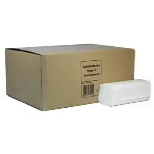 Essuie mains plié V Lucart – 2 plis – H210 x L230mm – 20x160F : 3200 formats