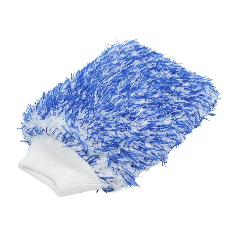 Gant de lavage carrosserie microfibre moucheté bleu/blanc – Image 2