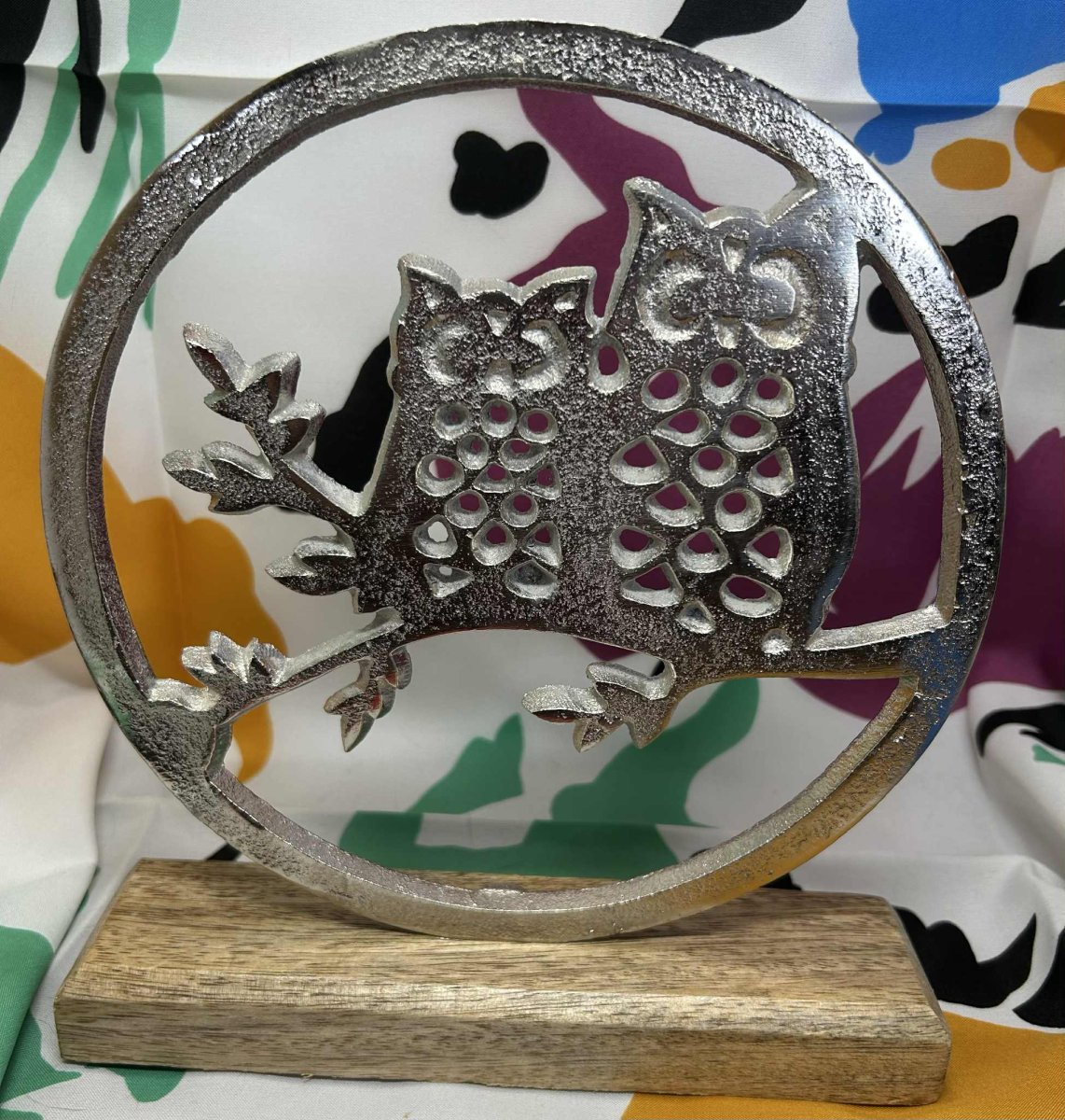 Hiboux argentés décoration animalière de GmbH (19.5 cm de diamètre) – Image 2