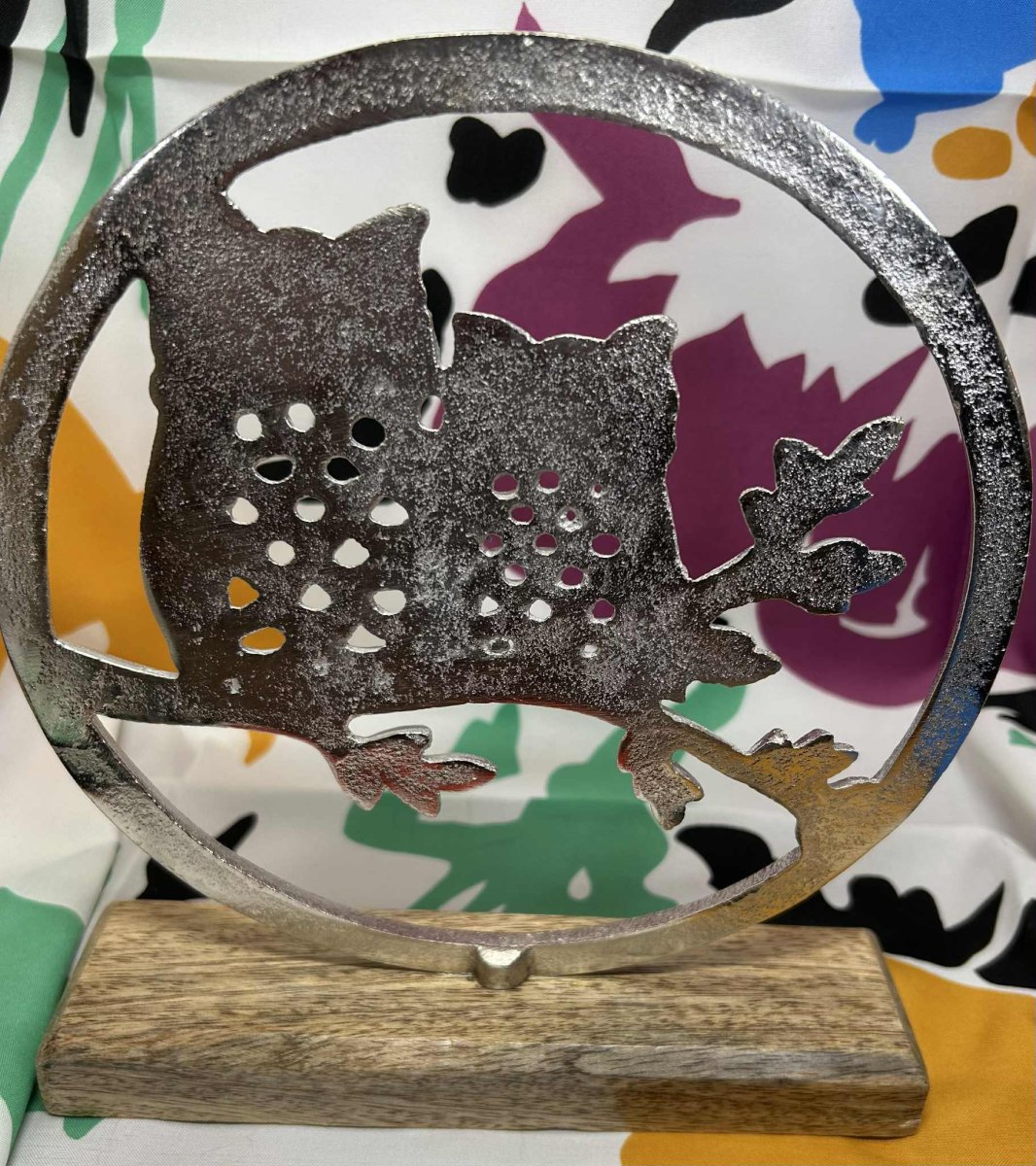 Hiboux argentés décoration animalière de GmbH (19.5 cm de diamètre) – Image 4