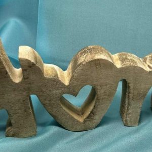 "HOME" sculpté en bois de manguier de GmbH (40*14*3cm)