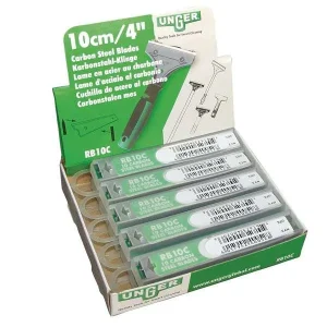 Lames pour GRATTOIR SOL/VITRE 10 cm- UNGER – étui de 10 lames – RB100