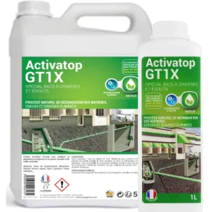 ACTIVATOP GT1X – Bidon 5L-traitement enzymatique canalisations/syphons/bac gras