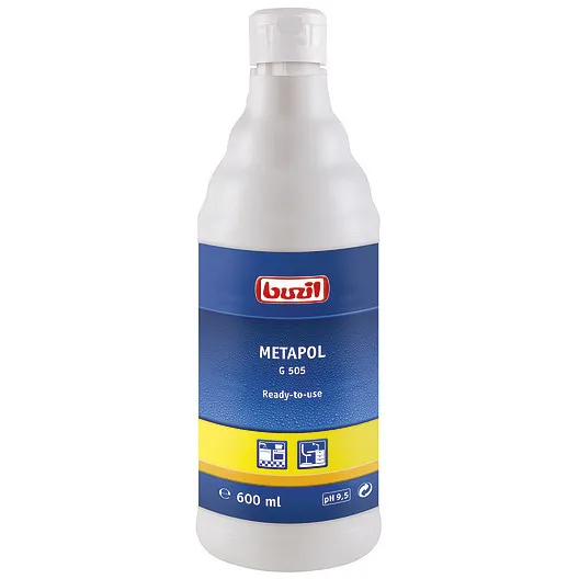 METAPOL – G505 – Flacon 500ml -BUZIL-Détergent alcalin pour lustrage des métaux – Image 2