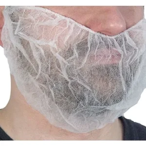 Cache barbe à élastique PP Blanc – sachet de 100