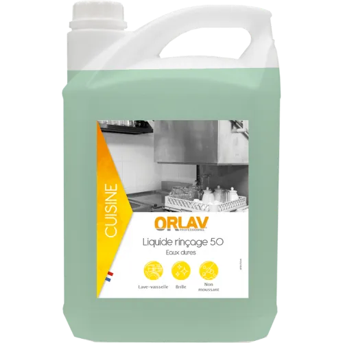 RINCAGE 50 – 5L – ORLAV – Liquide de rinçage pour machine – Spécial eaux dures – Image 2