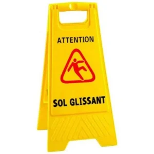 PANNEAU signalisation Sol glissant Texte français / anglais -62*30cm – Unité