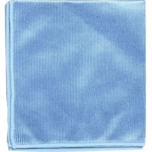 Lavette microfibre vitres – BLEU – Structure rainurée – 38x38cm – Lot de 5