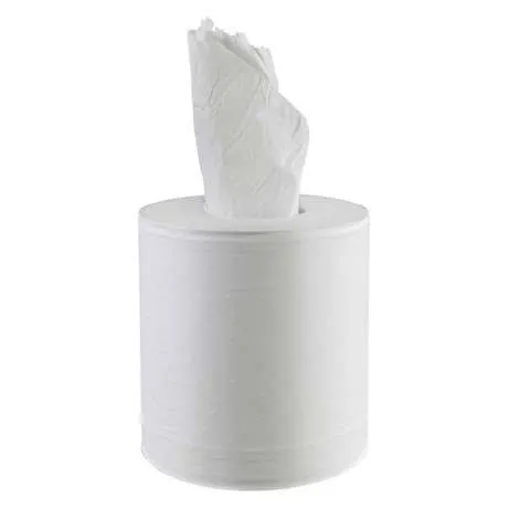 BOBINES papier LISSE – DEVIDAGE CENTRAL – 450f -BLANC-2 plis -Ecolabel -Lot de 6