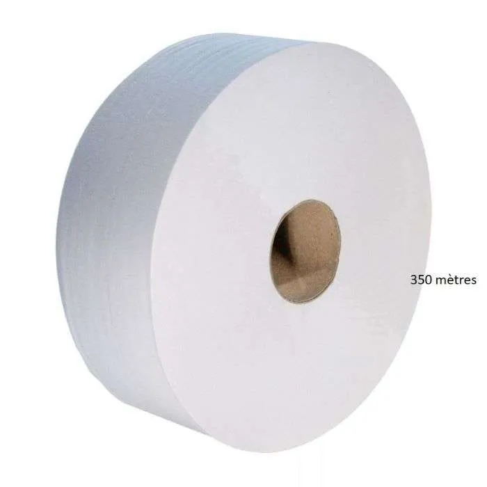 Papier toilette JUMBO 350m – Gaufré -ECOLABEL- 2 plis – Colis de 6 – Image 2
