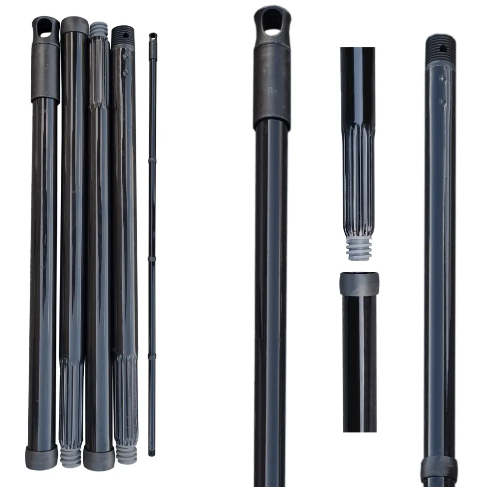 Manche acier douille à vis percée – 4 PARTIES – 135cm au total – Tous supports – Unité