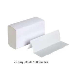Essuie-Mains-PLIE Z-2 plis- 3800 feuilles -Ecolabel- Dim 19.7x8cm- Lot de 20×190