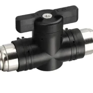 Raccord pneumatique avec vanne droit égal D 8mm/8mm – Fixation rapide