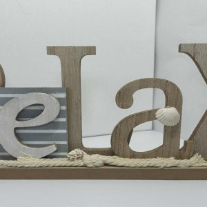 "Relax" en bois décoré style marine de GmbH (39.5*14cm)