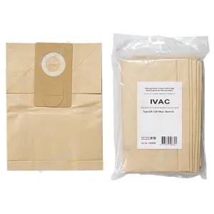 Sacs aspirateur x10 – en papier – Hoover, Ivac, Wirbel – 33.3 x 24.8cm, Ø 61mm