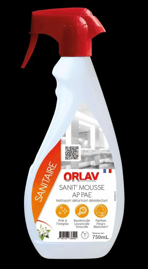 Sanitmousse AP PAE 750ml -ORLAV -Détergent Détartrant Désinfectant Désodorisant – Image 2