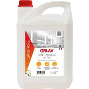 Sanitmousse AP PAE 5L-ORLAV -Détergent Détartrant Désinfectant Désodorisant