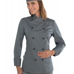 Veste de chef grise ISACCO taille M